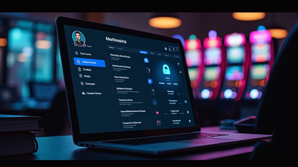 Account-Dashboard mit Profil- und Sicherheitseinstellungen in Casino-Optik